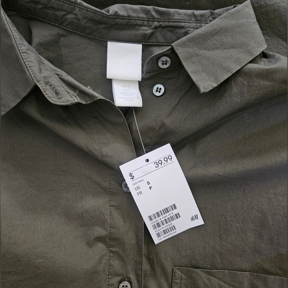 H&M button down oversized shirt dress - Picture 4 of 5